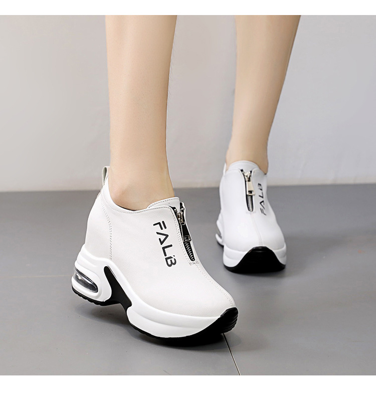 Casual Leather Platform Trainers With Hidden Heel For Women_voghion.com