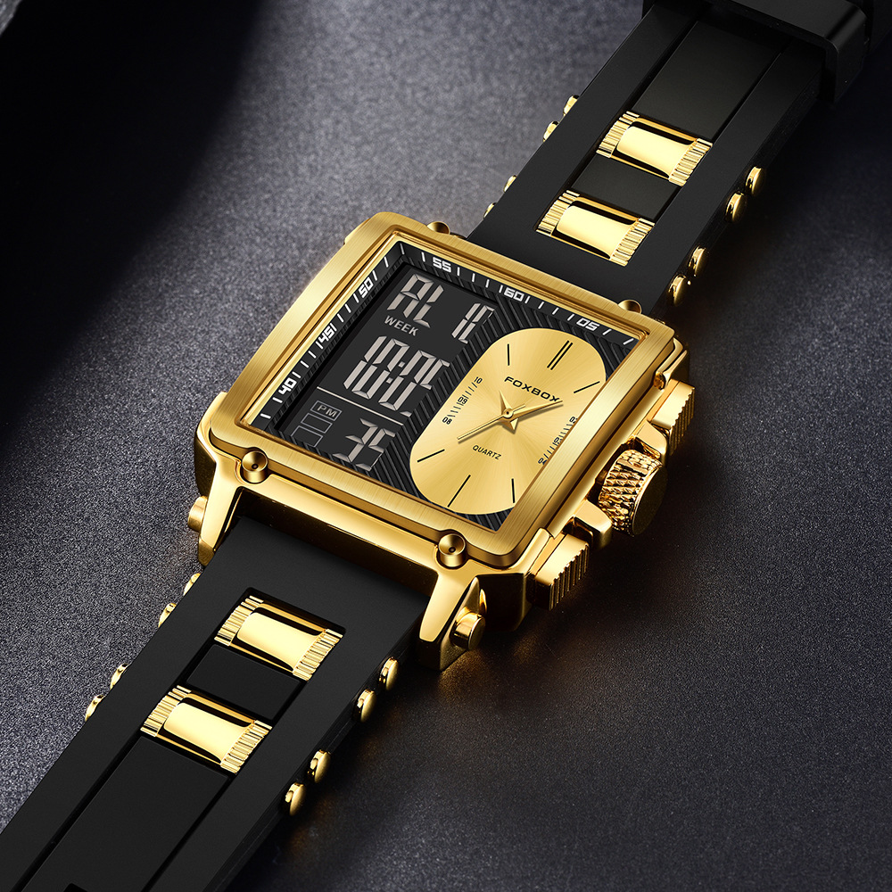 LIGE/comercio exterior nuevo reloj electrónico de doble pantalla multifuncional para hombres reloj de cronógrafo deportivo impermeable para estudiantes