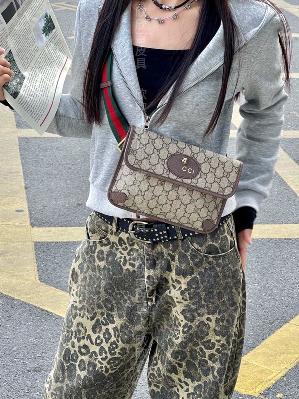 G's Tiger Head Bag クロスボディバッグ チェストバッグ ウエストバッグ 男女同型 新しいバックスタイルをロック解除 高品質 レトロ 多用途|undefined