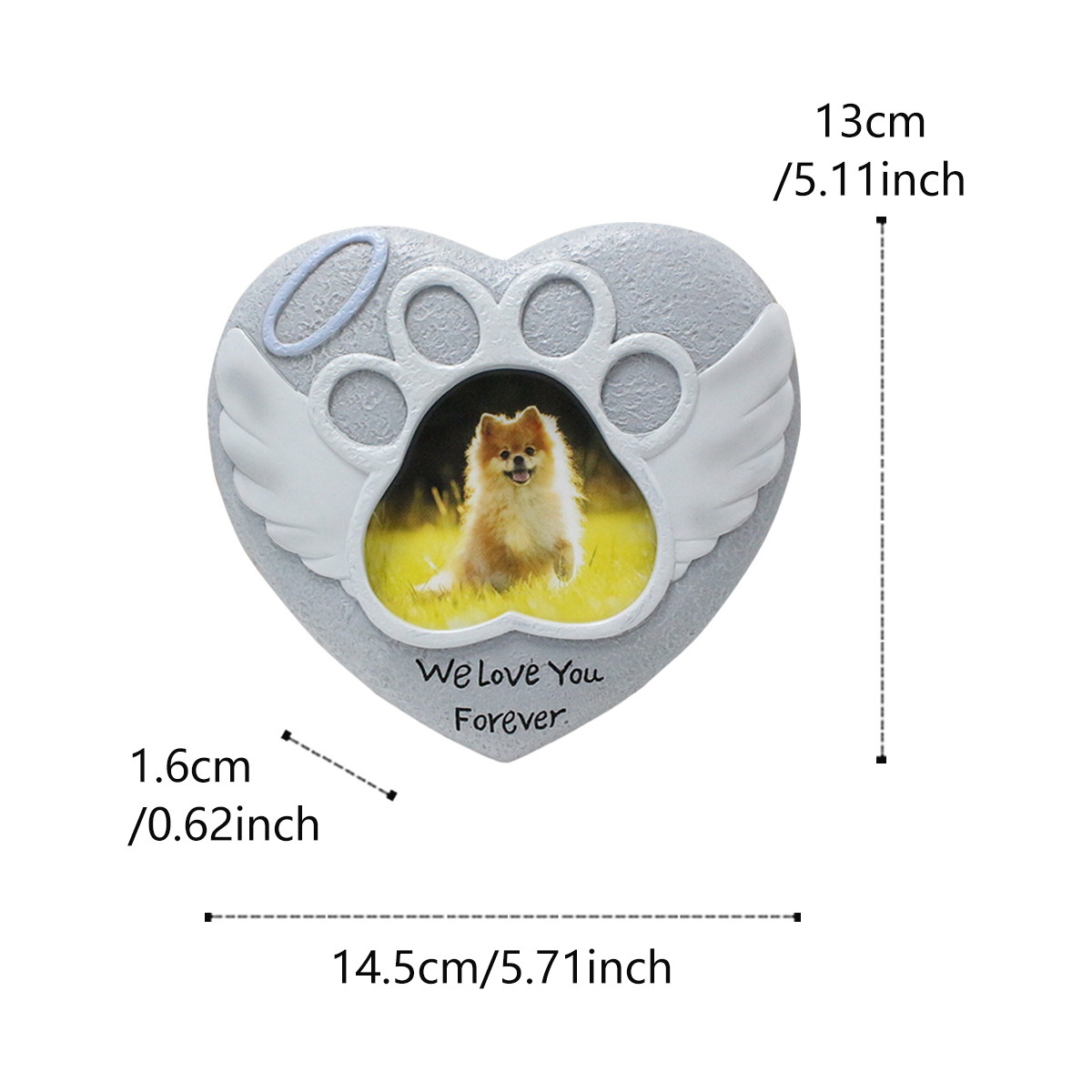 Pet Memorial Stone for Dog or Cat Sympathy Gift Outdoor Display Graveyard Mark Dog Heart Shape Outdoor Tombstone