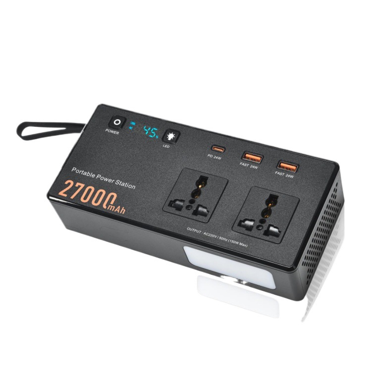Inverter multifuncional transfronterizo Inverter móvil portátil con PD60w Inverter de carga rápida con lámpara LED 150w