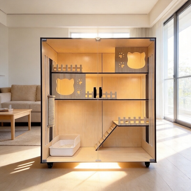 Cat villa, cat cage, home cat nest, pet shop cat house, free space, one bedroom, one living room, one bathroom cat house Cat villa, cat cage, home cat nest, pet shop cat house, free space, one bedroom, one living room, one bathroom cat house