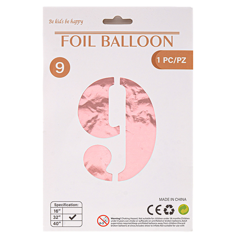 32 pulgadas Tarjeta de papel digital OPP globo de embalaje independiente fiesta de cumpleaños ambiente decorativo globo