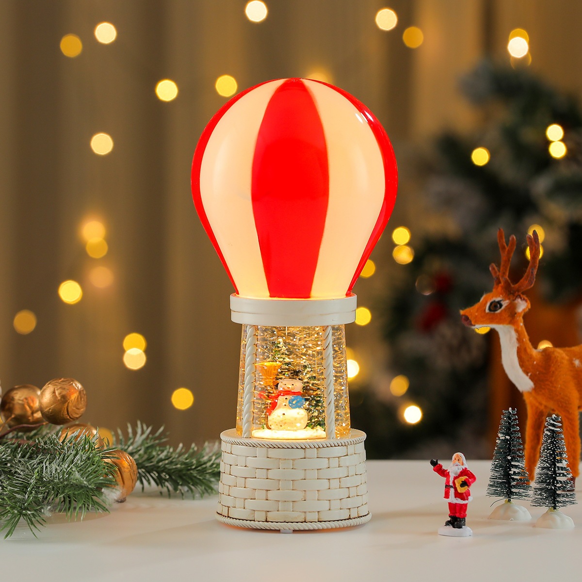 Nueva música de Navidad nieve inyección de agua TV lámpara de noche lámpara de aceite lámpara de caballo decoración de regalos image 29