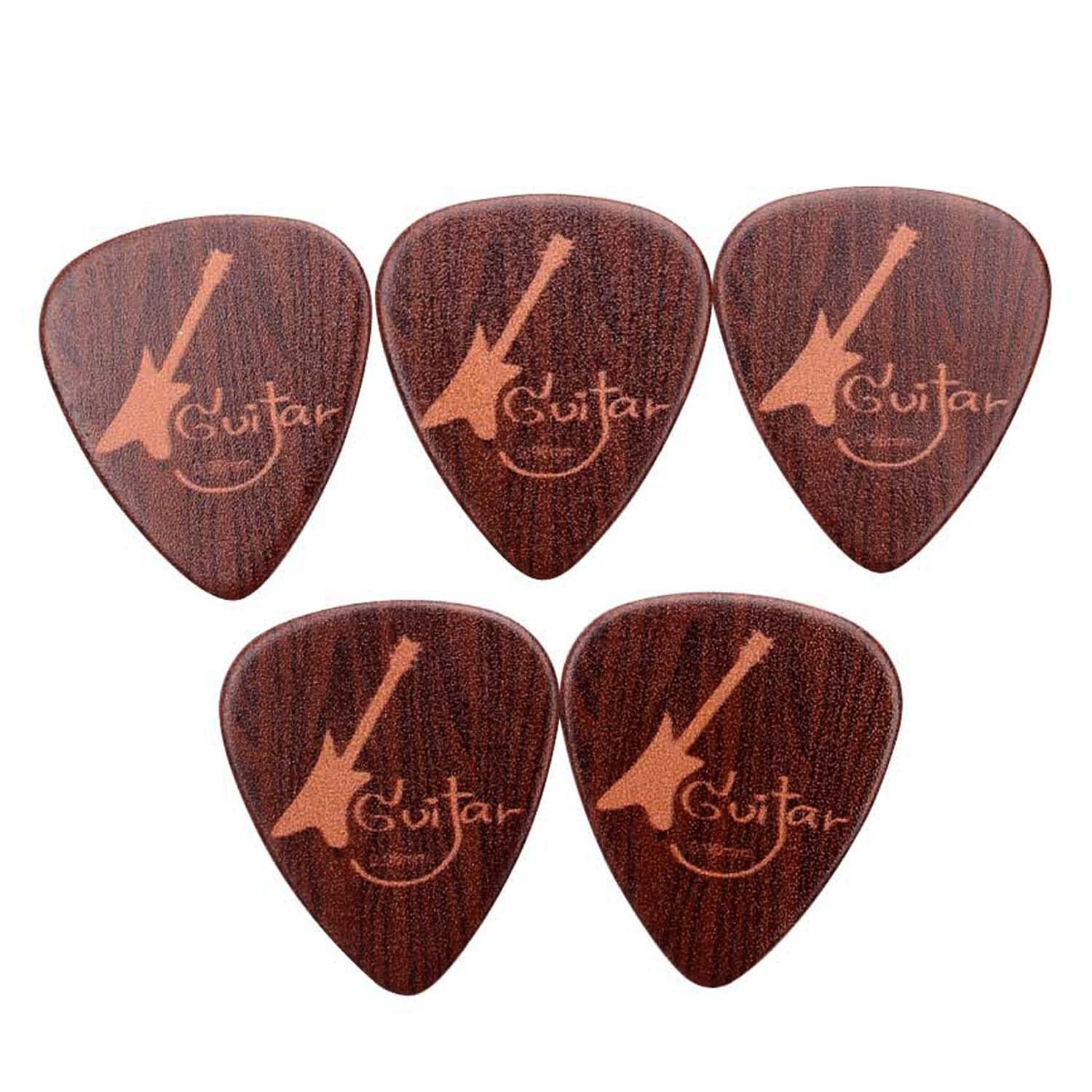 Retro Classic Solid Color Wood 1 Piece Guitar Pick display picture 4