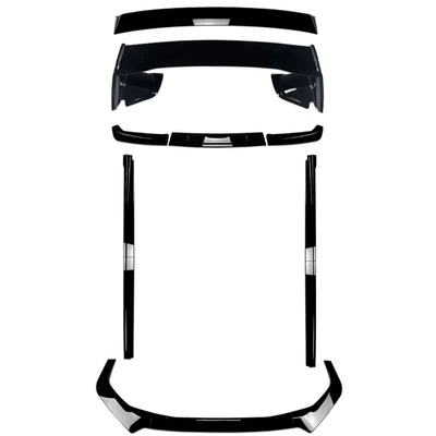 Suitable for 2022+ Subaru Wrx Sti Vb Front Lip, Side Skirt, Rear Blade, Rear Spoiler Modification (Big Surrounded) - subaru-wrx-sti-vb-rear-spoiler-complete-set-of-body-parts-piano-black-2022