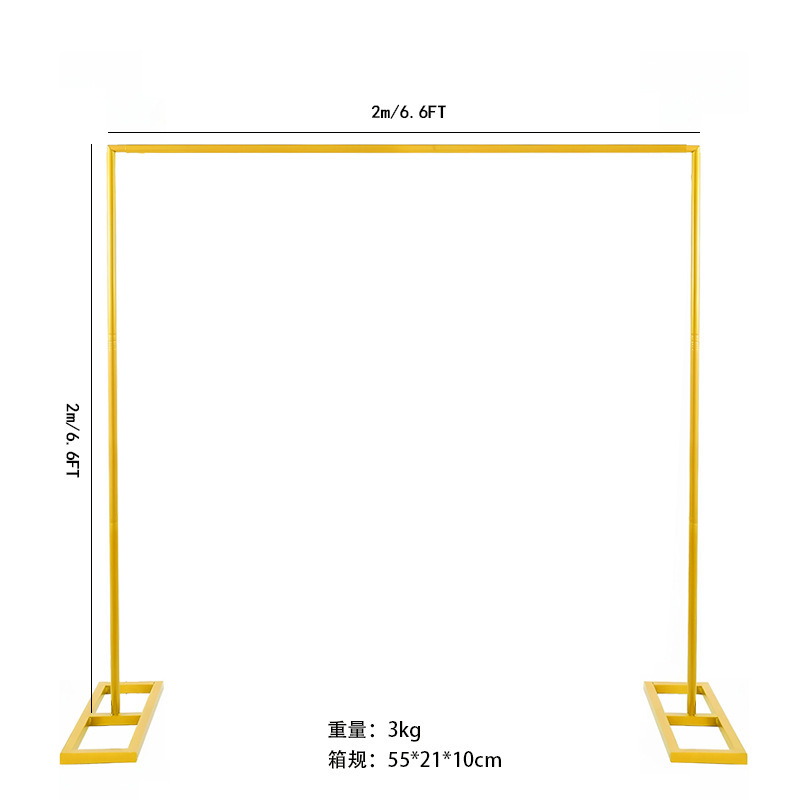 Hierro fundido de metal boda arco de soporte grande pie cuadrado ajustable globo arco marco de fondo decoración