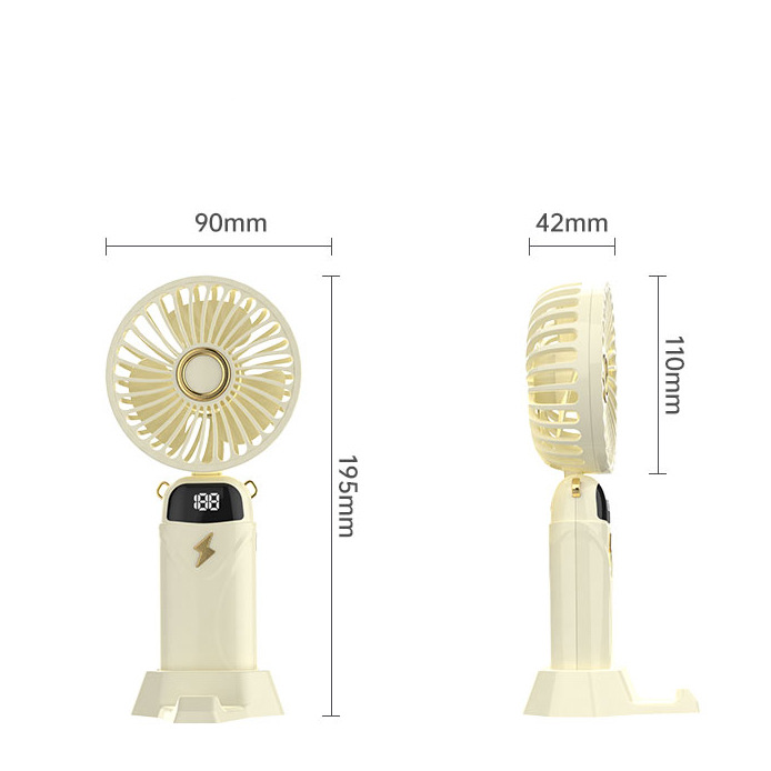 Transfronterizo pantalla digital portátil soporte de ventilador de escritorio portátil USB carga fragancia pantalla digital portátil ventilador personalizado