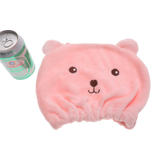 Household Shower Dry Hair Hat Cartoon Bear Hair Dryer Hat Hair Towel Absorbent Towel Shower Cap Hair Wrapping Scarf