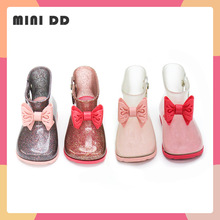 2023夏季新款兒童雨鞋可愛蝴蝶結女童短靴防水防滑雨靴一件代發