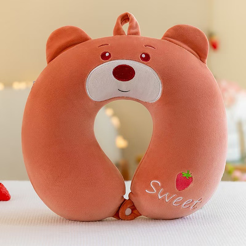 Cartoon U almohada almohada de cuello almohada de columna cervical almohada de avión siesta memoria almohada de cuello almohada de algodón fabricante de regalos portátiles comercio exterior