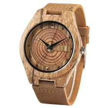 新款休闲木头皮带手表 双层木纹圆圈字面 多款现货供应男士木腕表
