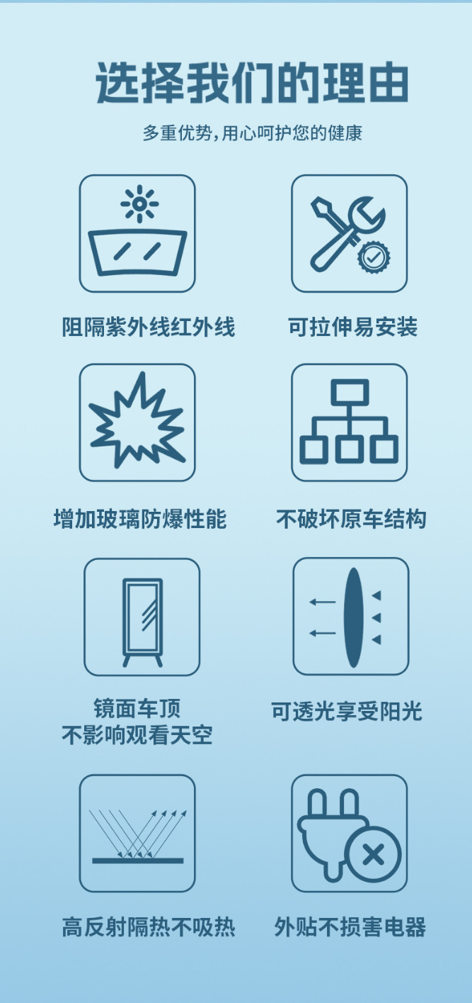 Silver-plated canopy sunscreen heat insulation film roof blackout glass explosion-proof solar film sunroof ice armor car film