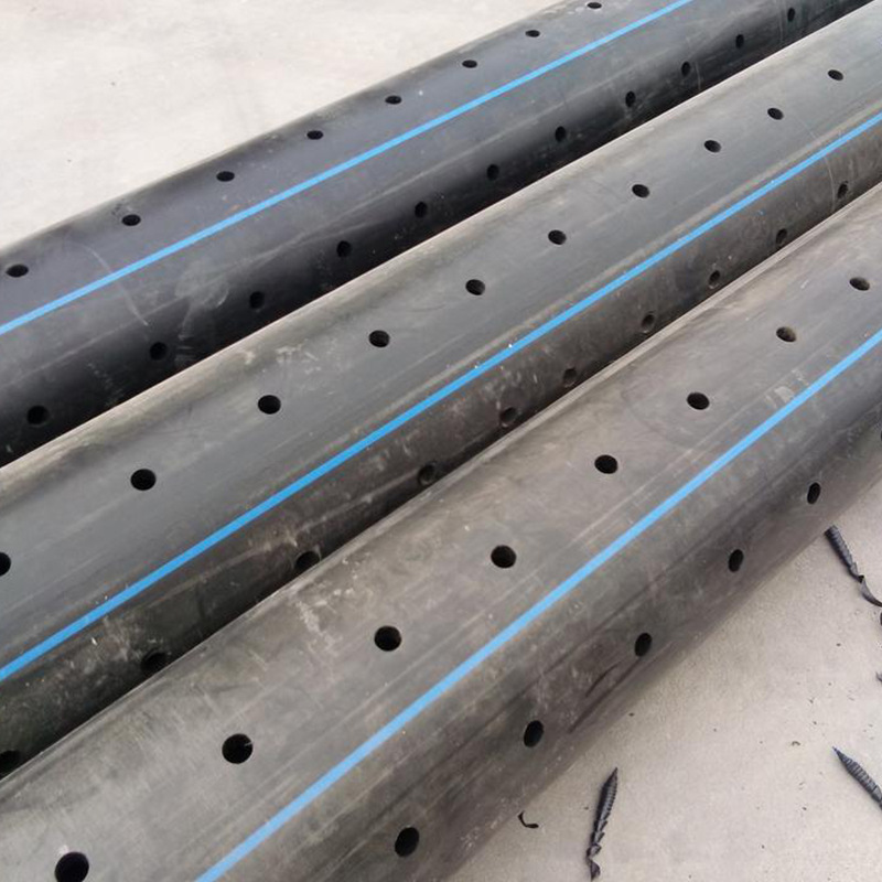 pe打孔管渗水管pe渗透管黑色高速公路排水管垃圾填埋管花管