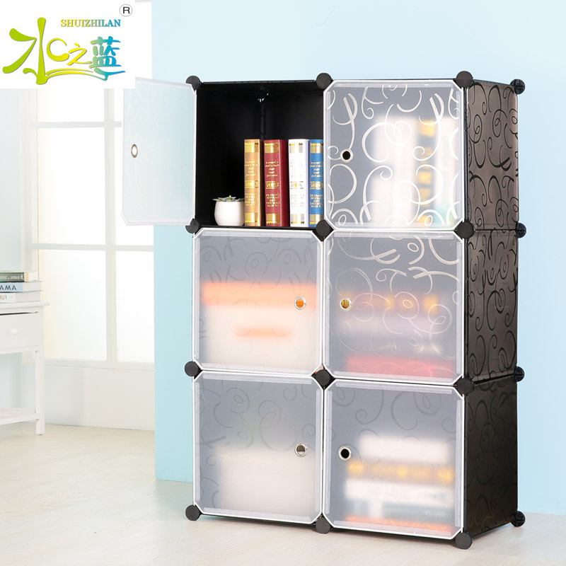 Modern simple plastic storage cabinet living room bookshelf wine rack storage organizer combination storage cabinet