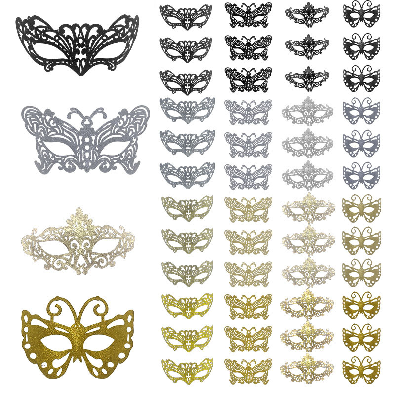 2025 Amazon nuevo carnaval europeo y americano polvo agujero conjunto de máscaras combinadas máscaras de baile de maquillaje