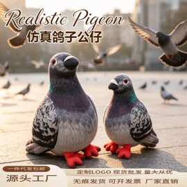 跨境仿真鸽子毛绒公仔玩具装饰摆件外贸儿童玩具动物园纪念品礼物