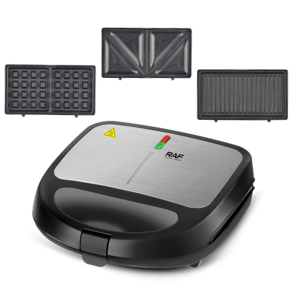 Máquina de sándwich desmontable transfronteriza 3 - en - 1 máquina de desayuno de doble cara calefacción multifuncional máquina de pan de waffles