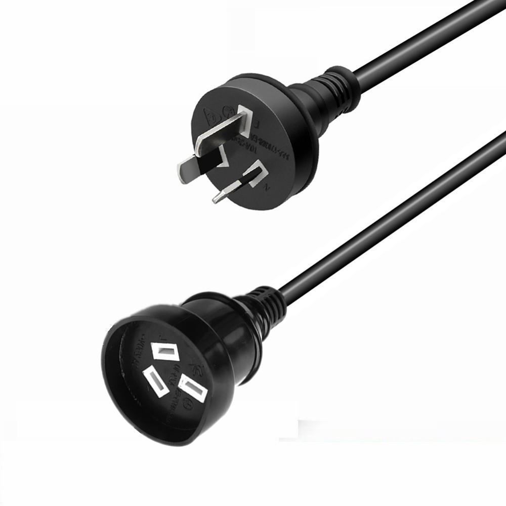 澳大利亚延长线对插1.5米电源线10A电源插头线澳标0.75平方背插线