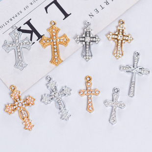 Soil Diamond Cross Accessories Earrings Necklace Pendant Pendant European and American Handmade Earrings DIY Jewelry Accessories