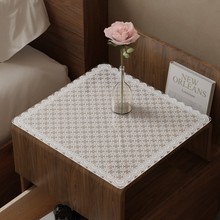 蕾丝软玻璃床头柜垫桌垫免洗防水防油冰箱洗衣机盖垫防尘桌布盖布