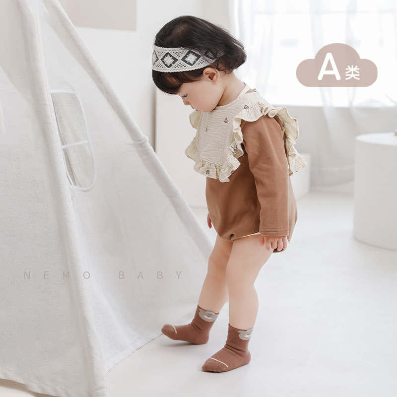 Calcetines de bebé recién nacidos primavera y otoño deshuesado boca suelta calcetines de bebé lindo dibujos animados niños niñas niños calcetines de media pantorrilla