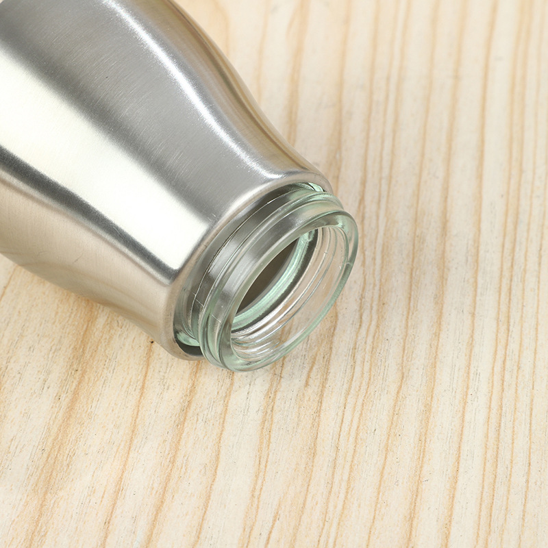 Nuevo tarro de condimento de acero inoxidable multifuncional creativo botella de condimento de pimienta de vidrio restaurante condimento frasco de condimento de boca pequeña