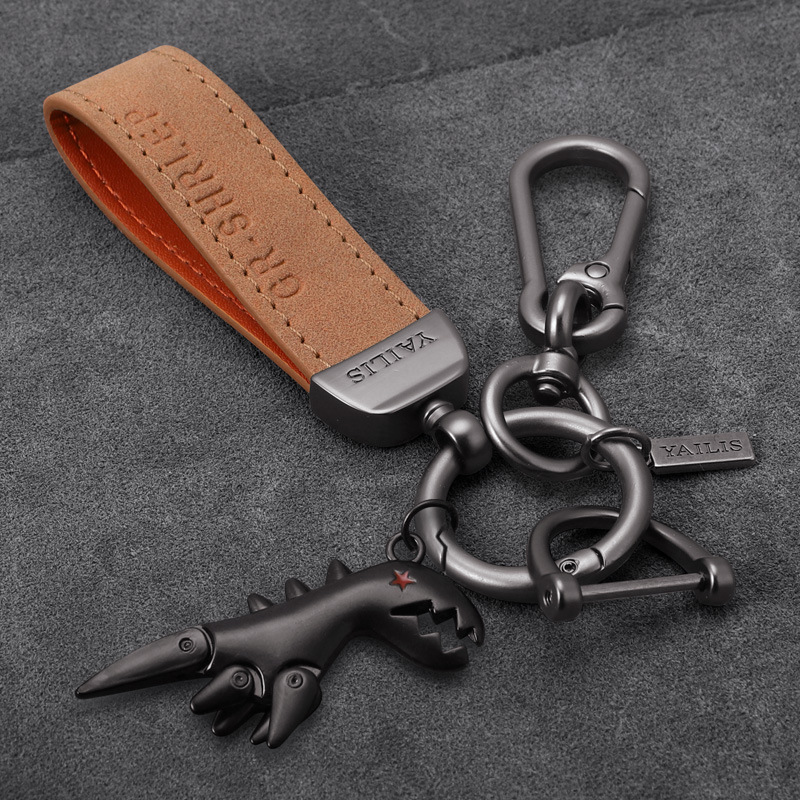 커피 스웨이드 + 허리 매달려 + 검은 작은 공룡 [D 버클 보내기]]