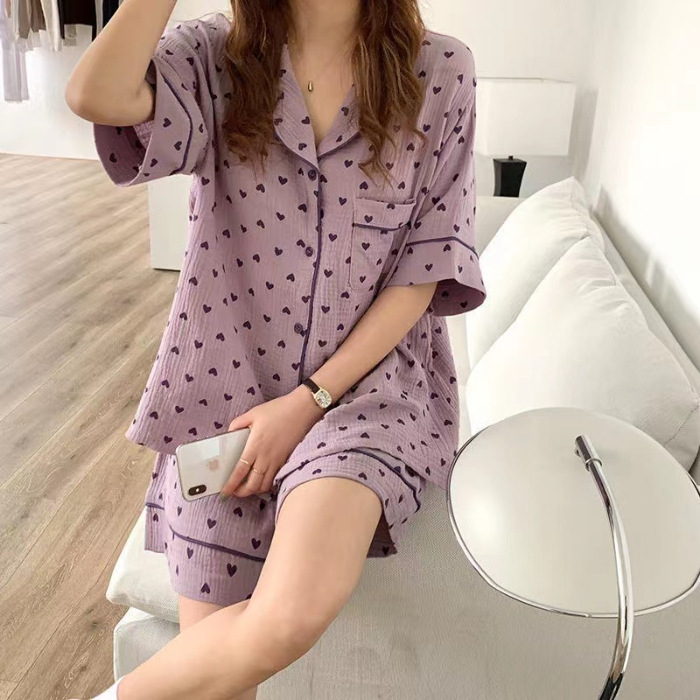 2025新款睡衣女韩版花边春夏长袖宽松可爱长袖女士家居服套装批发|undefined