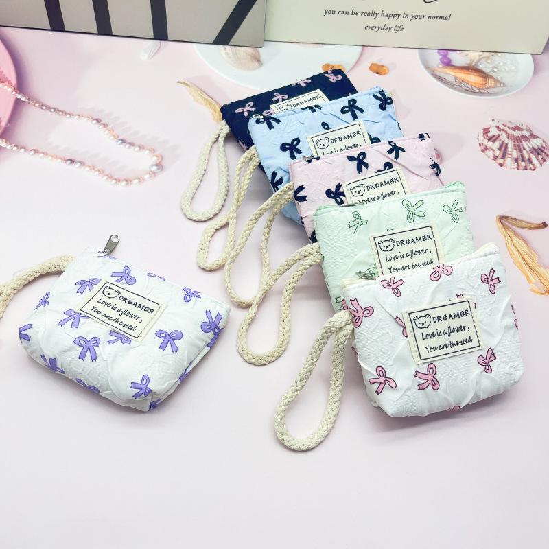 New cross-border fresh Korean-style coin purse for female students, cute small purse, handbag, storage bag, fabric design