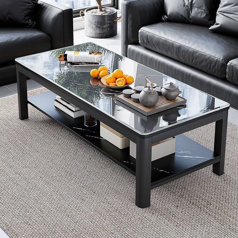 Sala de estar pequeña mesa de té doméstica simple moderna mesa de té de vidrio templado nueva mesa de té de lujo rectangular ligera image 3