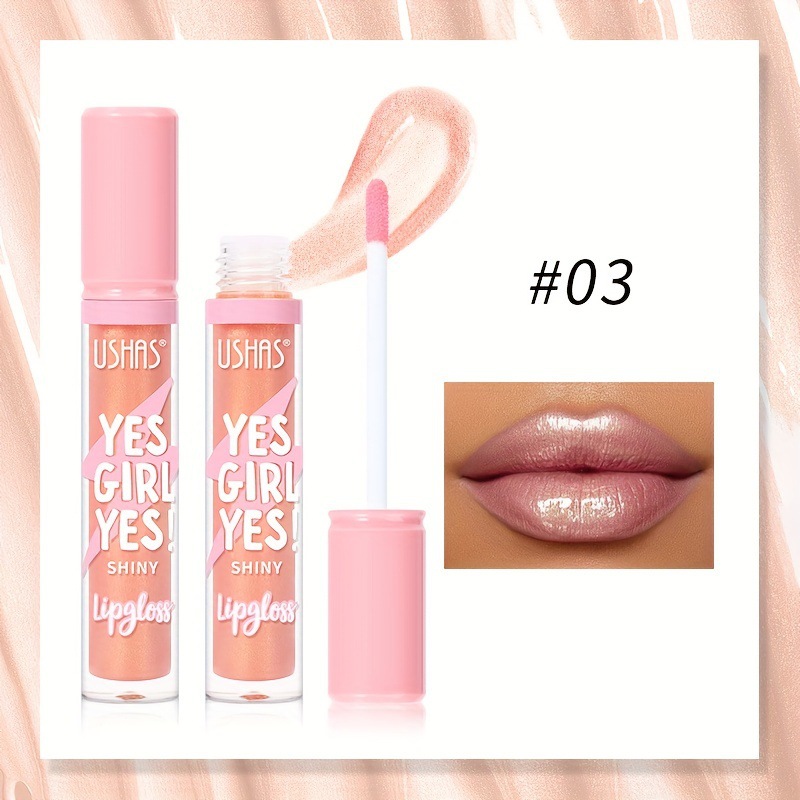 USHAS European and American Cross-border spot brillo de labios hidratante e hidratante esmalte de labios impermeable no se desvanece, no se pega a la taza de lápiz labial LG2506