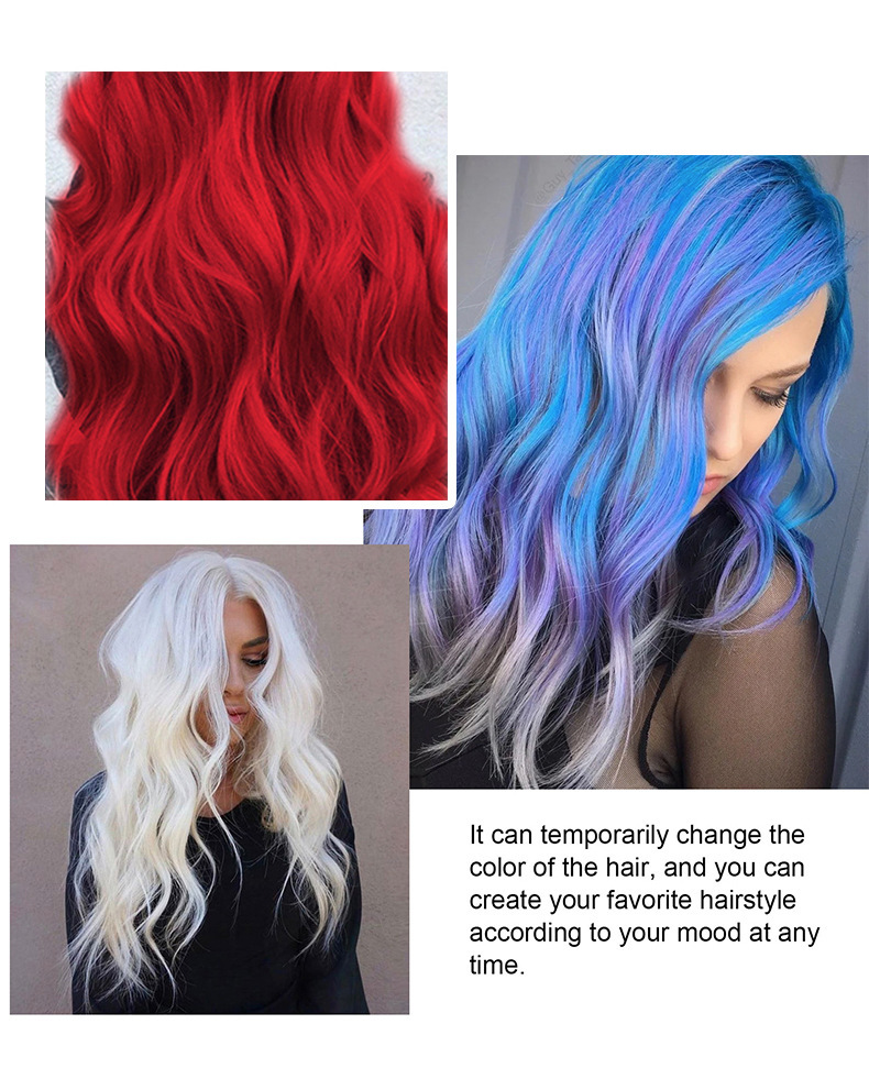 DIMSHOW Disposable colorful Styling Hair wax, natural and colorful, Grandma gray, silver and blue undefined