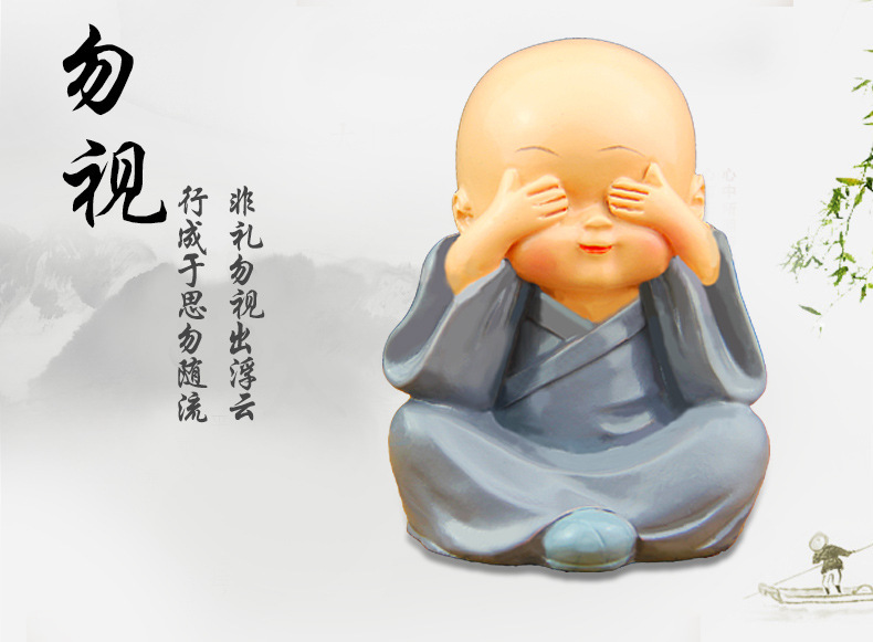Car decoration car supplies home accessories four little monk desk doll car decoration car accessories