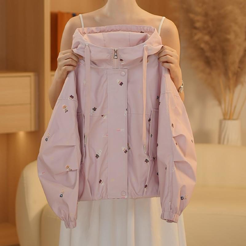 Girls' Sports Jacket, Hooded New Style for Older Children, Autumn 2025 Spring and Autumn Trendy Softshell Jacket