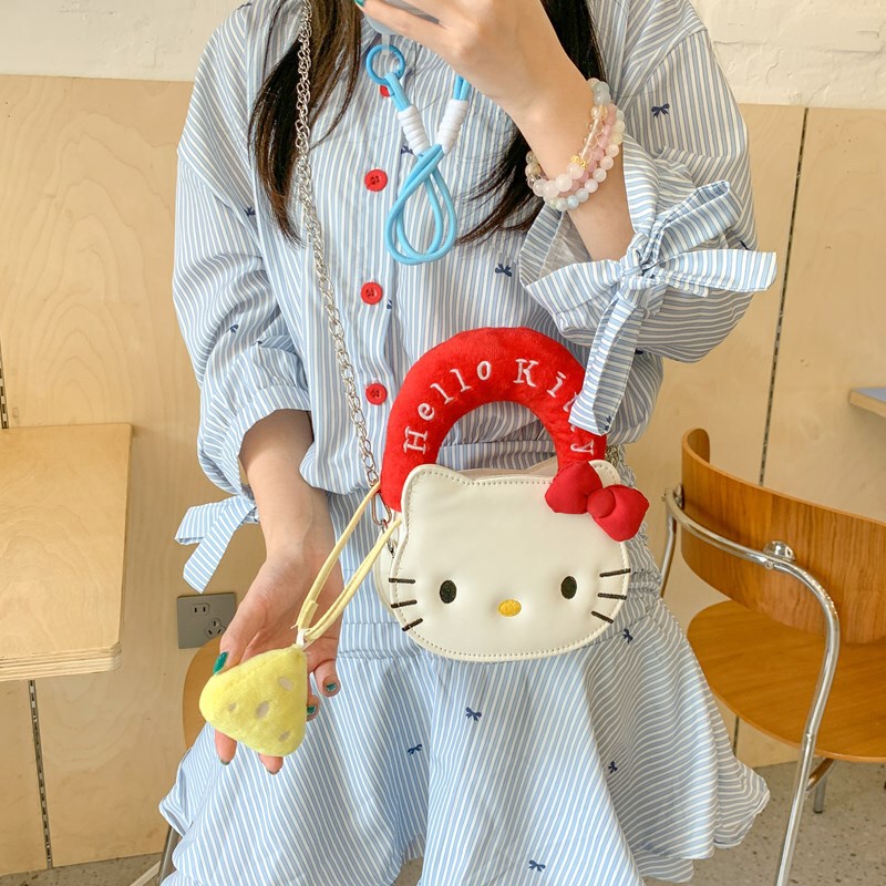Heilokitty Cat Handbag Crossbody Shoulder Bag Mini Cartoon Cute Coin Purse Women's Commuting Small Bag
