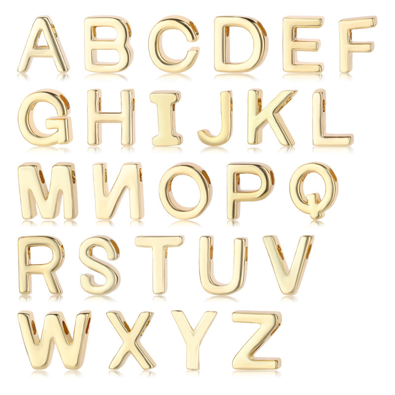 Cuicai ホットセール 18K ゴールデン光沢のある多用途クラシック 26 DIY 英語名小文字ネックレスペンダント付き|undefined