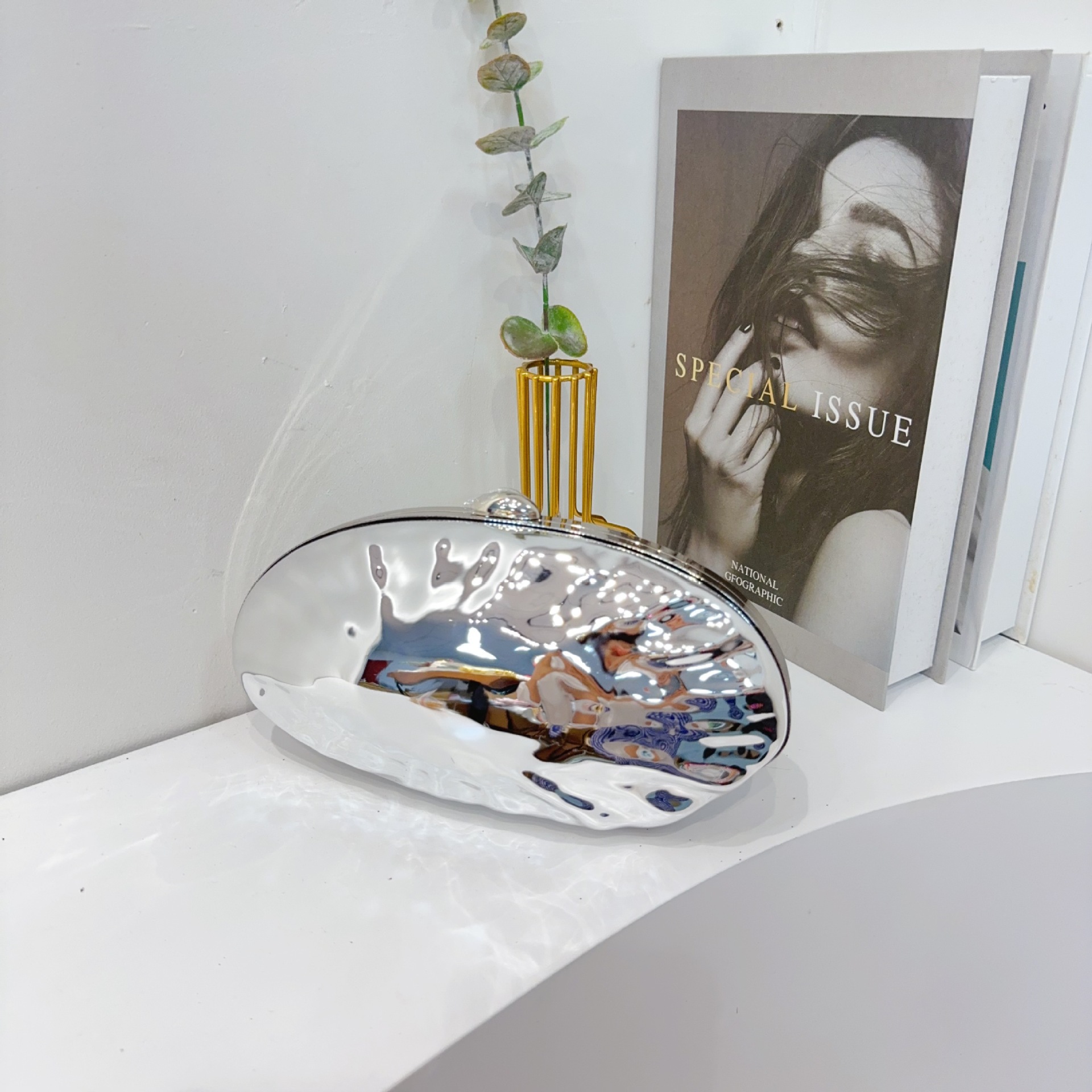 Bolsas de cena transfronterizas bolsas de mano de dama bolsas de bloqueo de mármol bolsas de acrílico bolsas de cadena huevo de ganso bolsas de cena