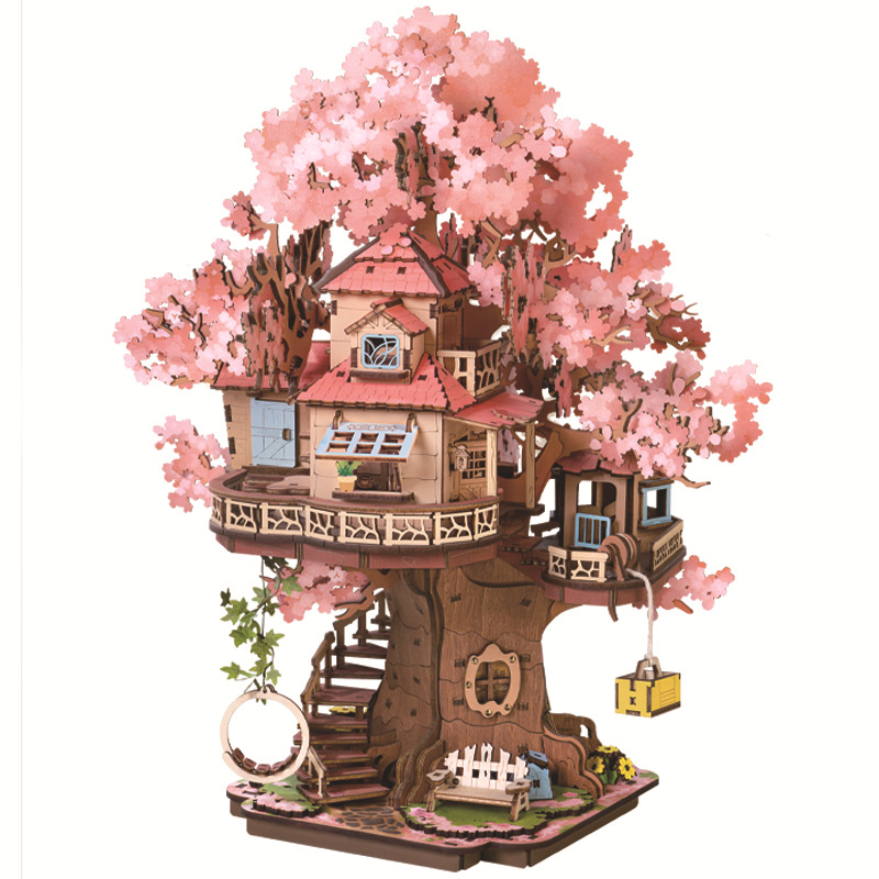 Rollife Ruolai nuevo producto Sakuramon Bookstore diy cabaña modelo de ensamblaje juguete tridimensional juguete de bloques de construcción de madera