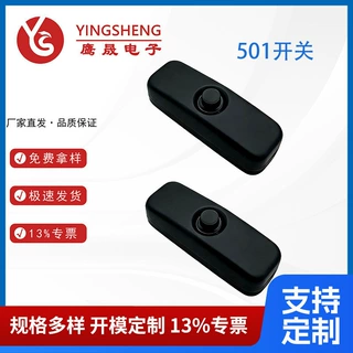 定制家用电器开关芯黑色白色按钮式501开关多规格DC台灯开关