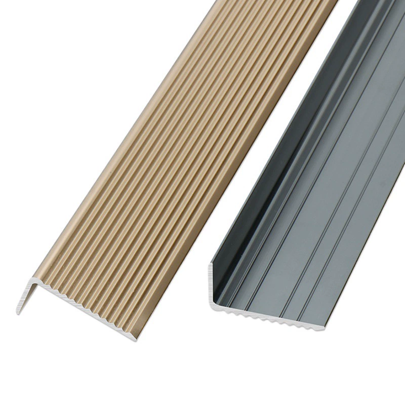 Противоскользящая полоса для лестницы из алюминиевого сплава, утолщенная, L-образная угловая ступенька, противоскользящая наслоенная мраморная металлическая ступенька, напольная плитка, защита от столкновений