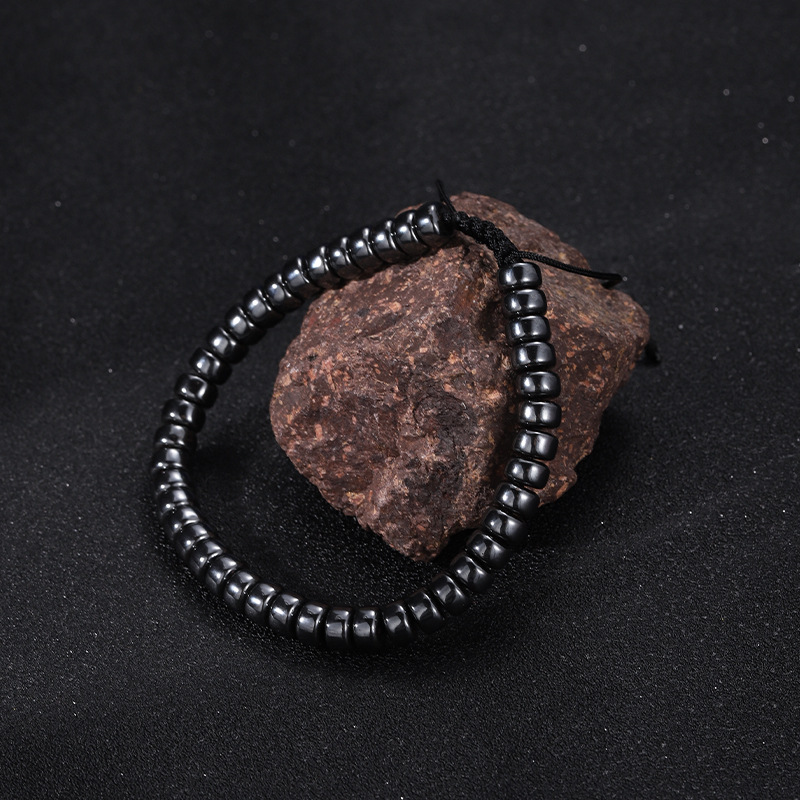 250g Weight Hematite Pendant Material Drawstring Bracelets Classification rope, Hematite Chain Material Beaded Chain, Woven Chain Chain Type Daily, Street Occasion black gallstone Material Geometric Pattern All Seasons Season Men's Gender Streetwear Style Streetwear Geometric Black Gallstone Men's Drawstring Bracelets Men Beaded Bracelets 16