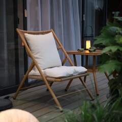 Mufeng 折りたたみ椅子バルコニーテーブルと椅子 B&B レジャー籐椅子中庭屋外寝室シンプルなソファ椅子クリエイティブテーブルと椅子