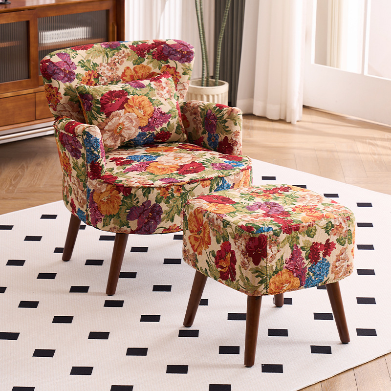 Balcón sala de estar sofá de tela estilo chino estilo americano sofá casual silla de cabecera retró casual silla de sofá
