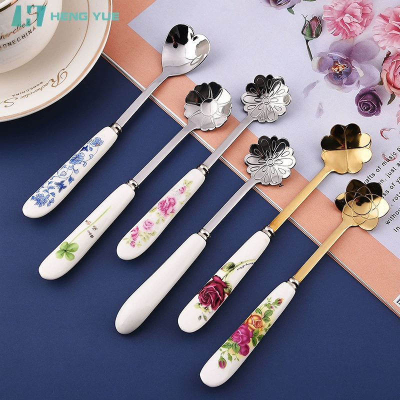 Ceramic handle stainless steel, coffee mixing stick