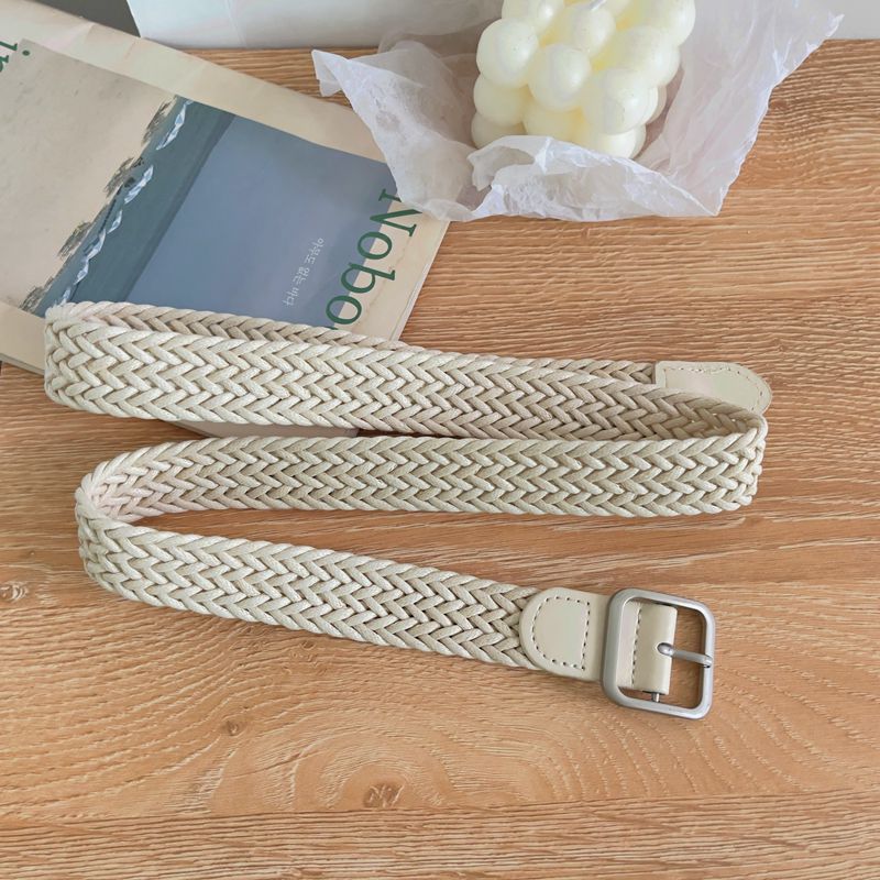 Rice White 1292 square buckle woven