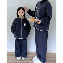 韩版儿童休闲奥粒绒加厚套装男女童宝宝洋气外穿保暖运动批发直播