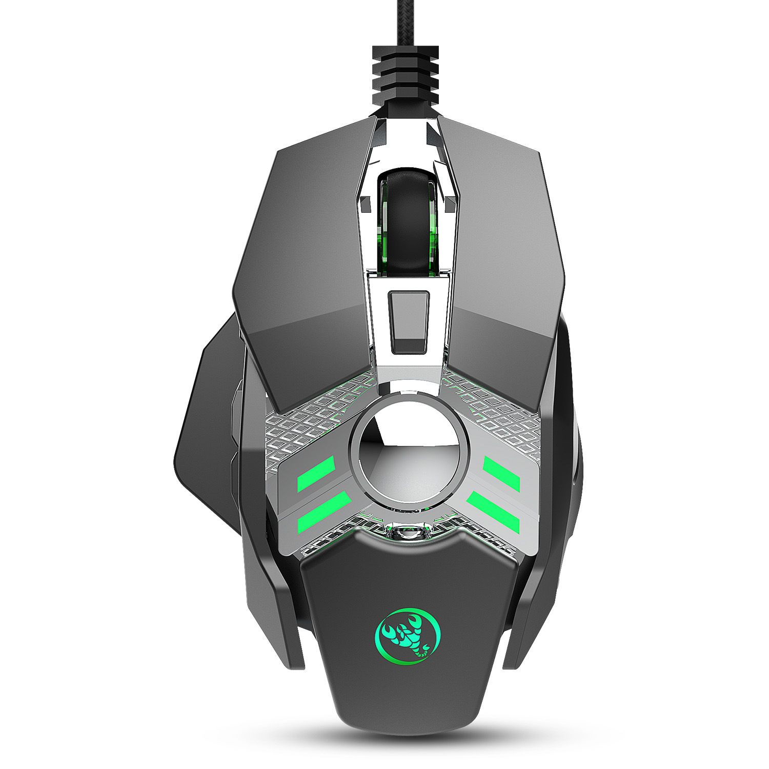 Nou joc de mâncat pui, mașină programabilă cu 7 taste, cu fir, 6400 dpi, cu lumini cool și mouse cu apăsare automată a pistolului_voghion.com