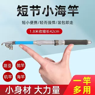 跨境玻璃钢迷你小海竿批发超短节便携硬调远投抛竿海钓鱼杆
