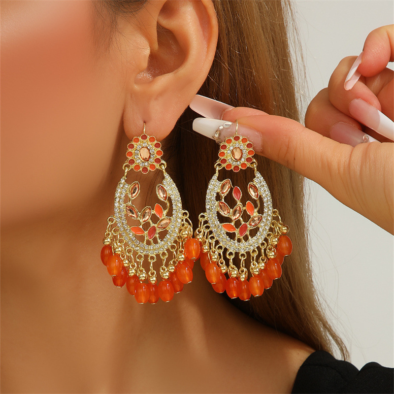 Retro Bohemian Exotic Earrings Long Tassel Fashion Elegant Earrings Ethnic Style Earrings Earrings